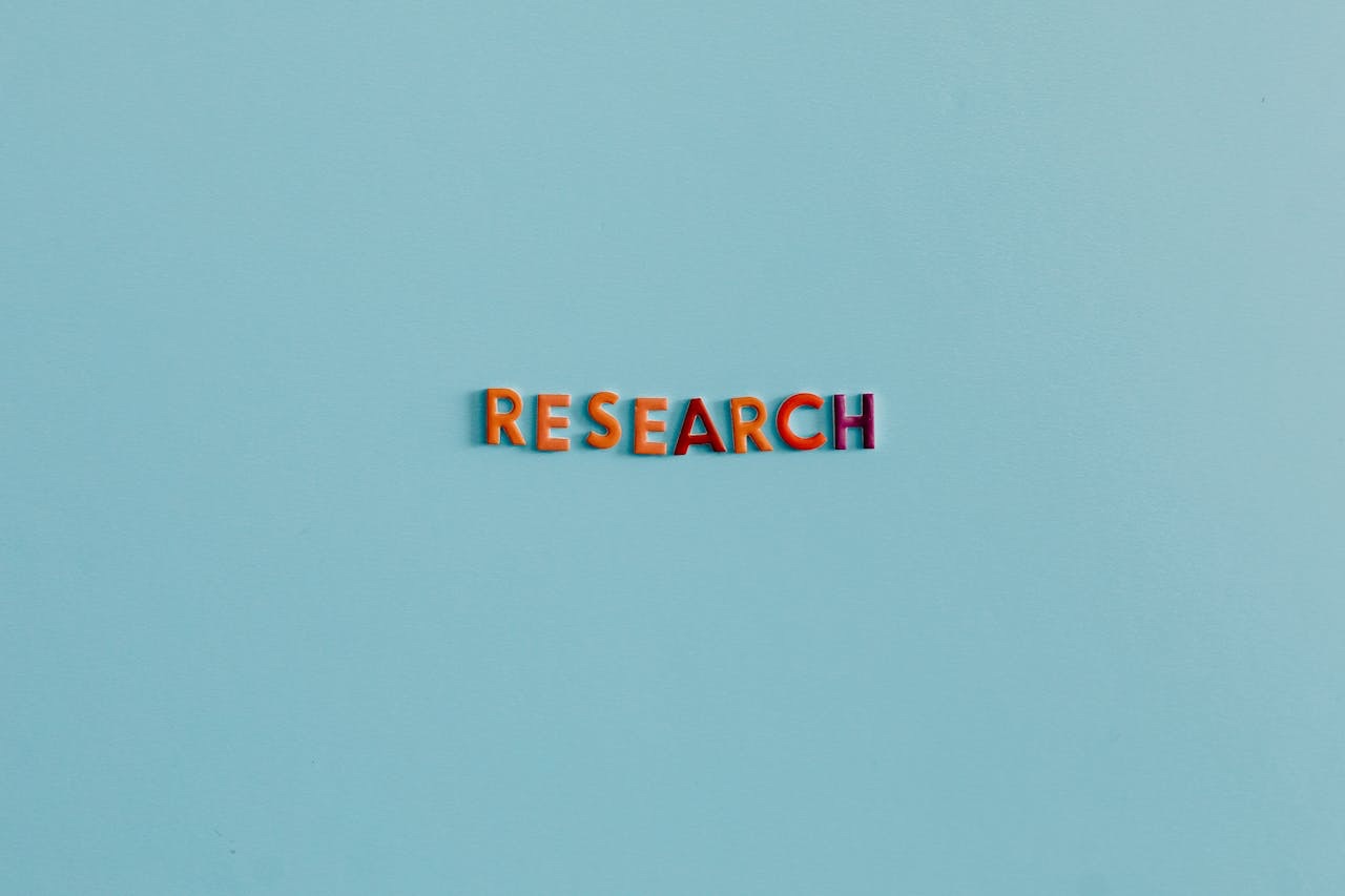 The word research spelled out